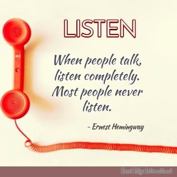 Quote from Ernest Hemingway to become better active listener