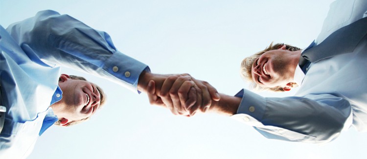 Two men shaking hands